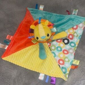 Taggies Bright Starts Lion Plush Toy Lovey Baby SECURITY BLANKET 14”